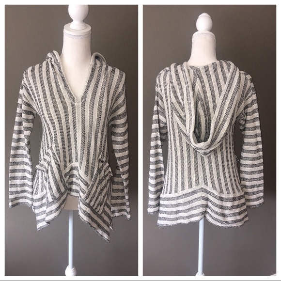 Billabong Tops - Billabong Striped Baja Hooded Sweatshirt Sz s/p